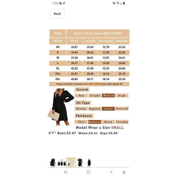 New Medium Aokosor Black Long Sleeve Deep V-Neck Ruffle Midi Mini Dress NWT - Picture 3 of 9